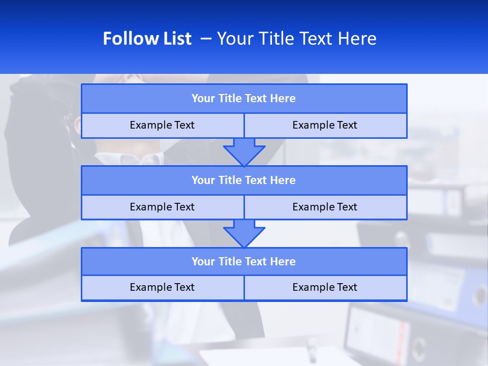 A Man Sitting At A Desk With His Head In His Hands PowerPoint Template
