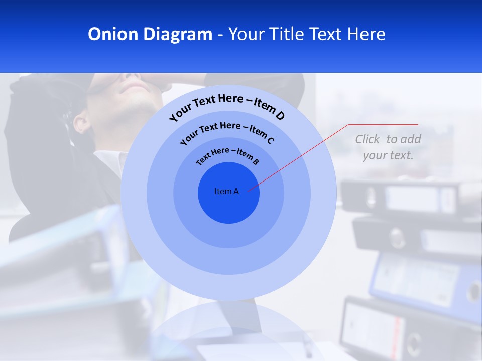 A Man Sitting At A Desk With His Head In His Hands PowerPoint Template