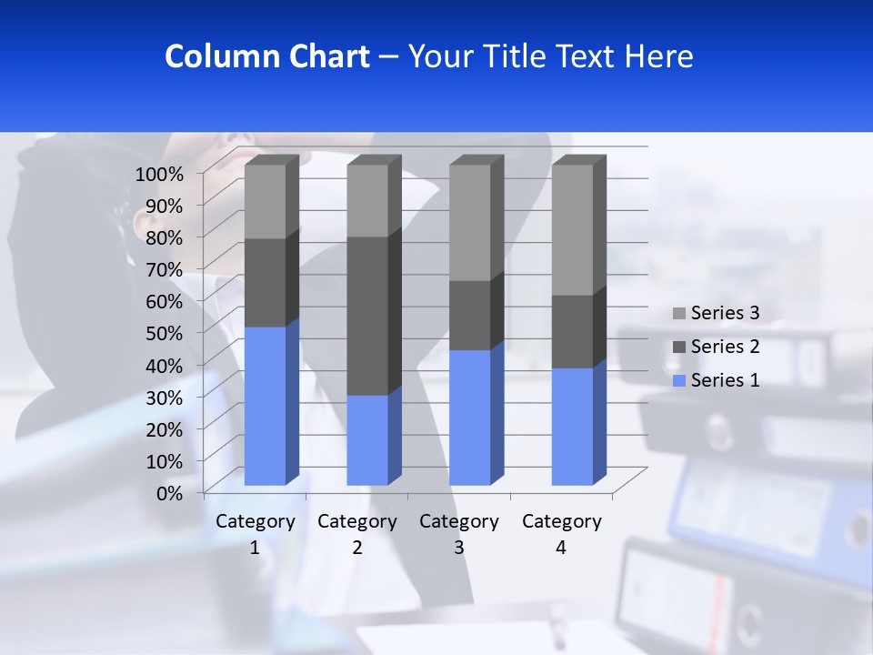 A Man Sitting At A Desk With His Head In His Hands PowerPoint Template