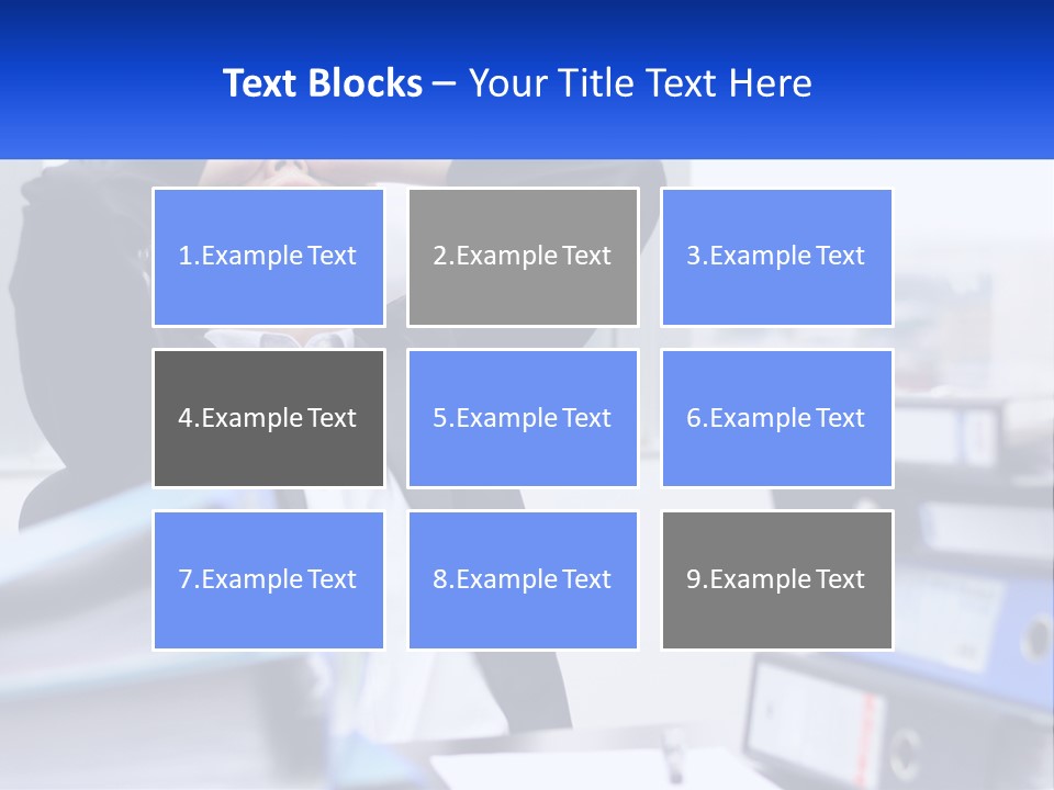 A Man Sitting At A Desk With His Head In His Hands PowerPoint Template