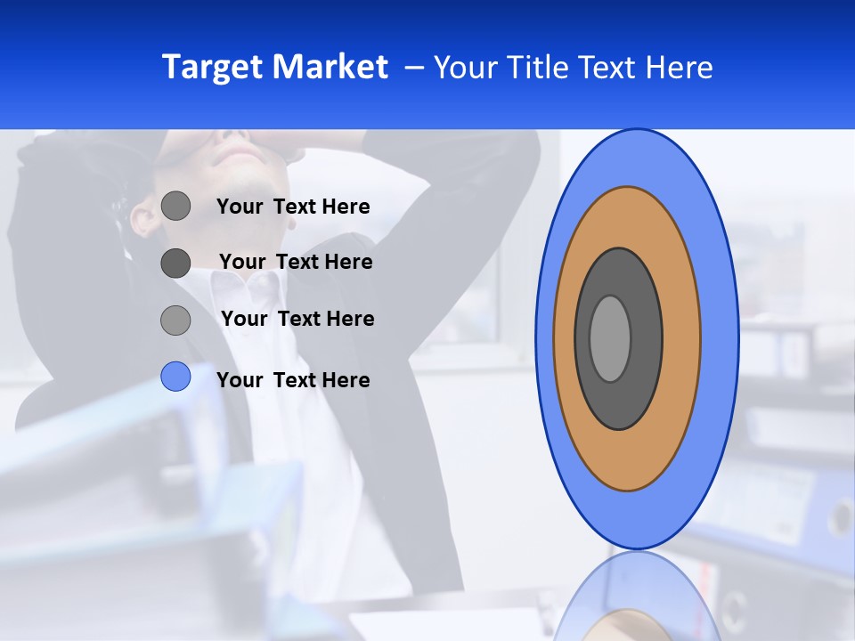 A Man Sitting At A Desk With His Head In His Hands PowerPoint Template