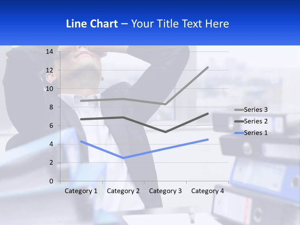 A Man Sitting At A Desk With His Head In His Hands PowerPoint Template