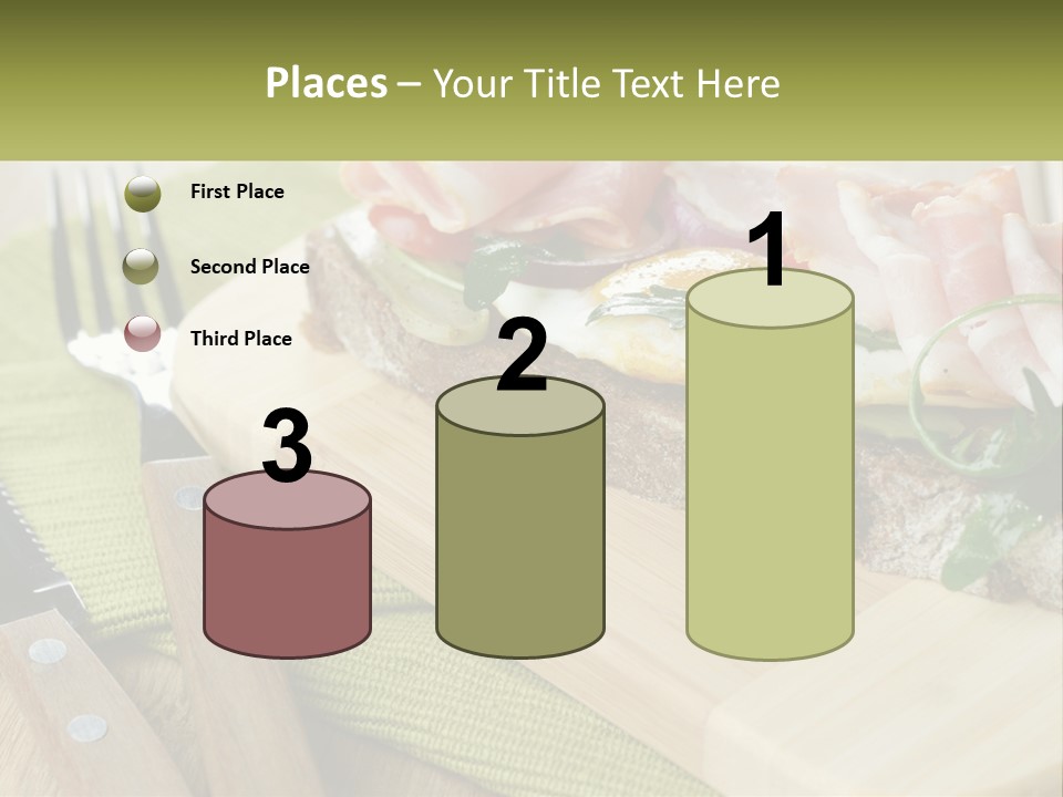 A Plate Of Food With A Knife And Fork PowerPoint Template