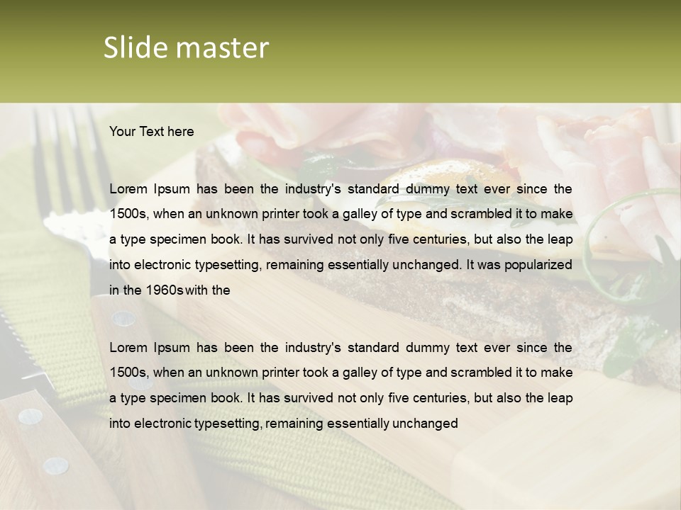 A Plate Of Food With A Knife And Fork PowerPoint Template