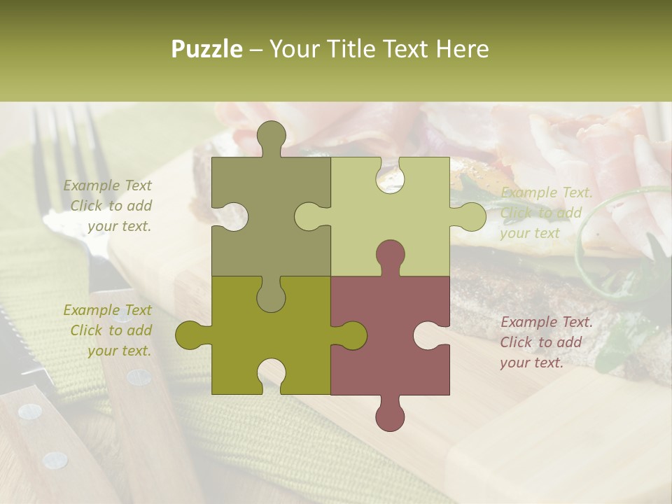 A Plate Of Food With A Knife And Fork PowerPoint Template