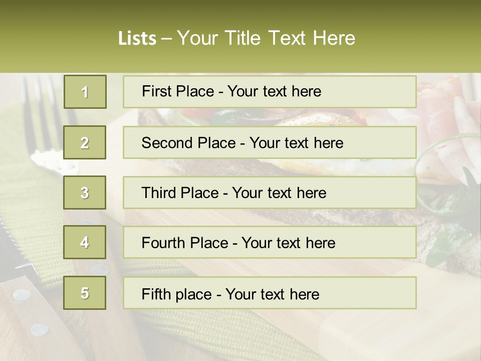 A Plate Of Food With A Knife And Fork PowerPoint Template