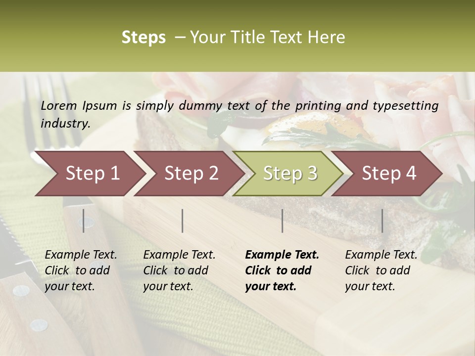 A Plate Of Food With A Knife And Fork PowerPoint Template