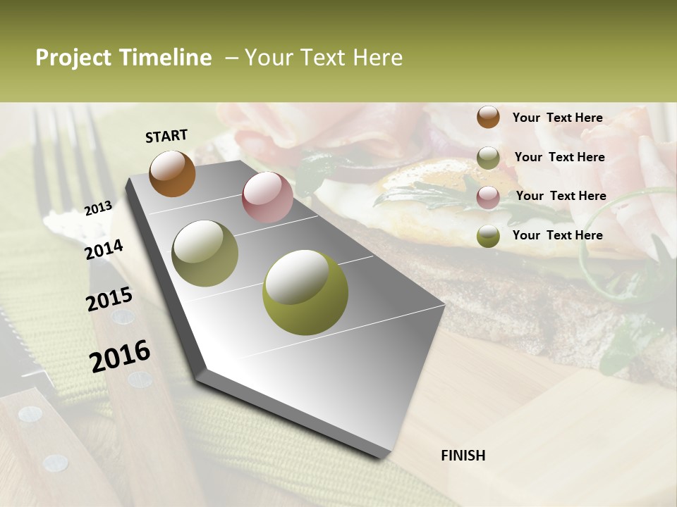 A Plate Of Food With A Knife And Fork PowerPoint Template