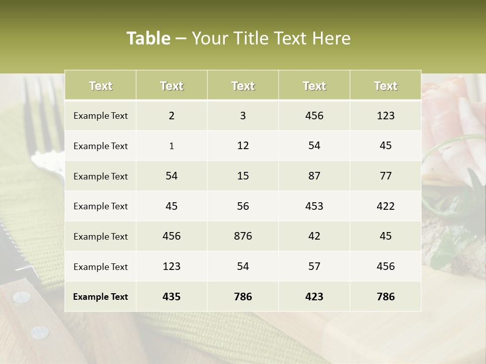 A Plate Of Food With A Knife And Fork PowerPoint Template
