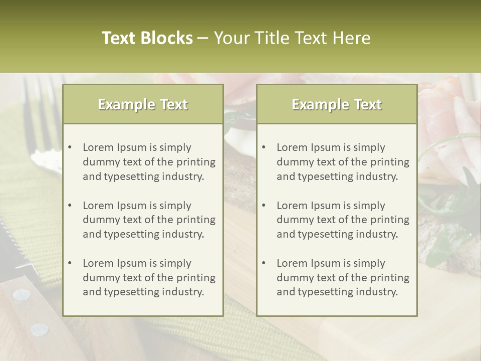 A Plate Of Food With A Knife And Fork PowerPoint Template