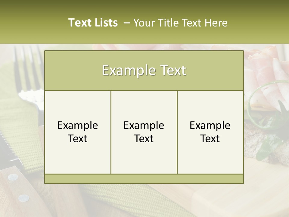 A Plate Of Food With A Knife And Fork PowerPoint Template