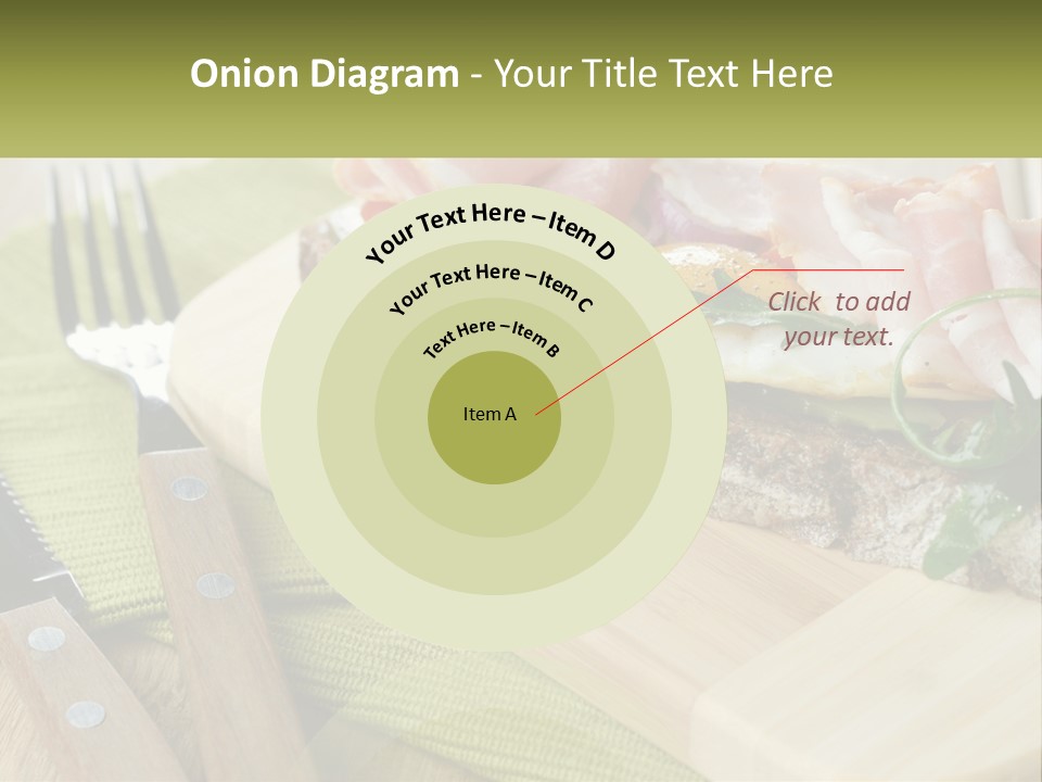 A Plate Of Food With A Knife And Fork PowerPoint Template