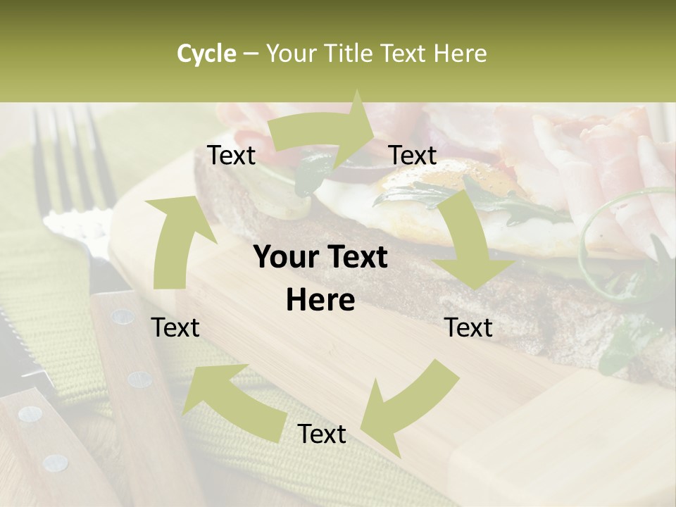 A Plate Of Food With A Knife And Fork PowerPoint Template