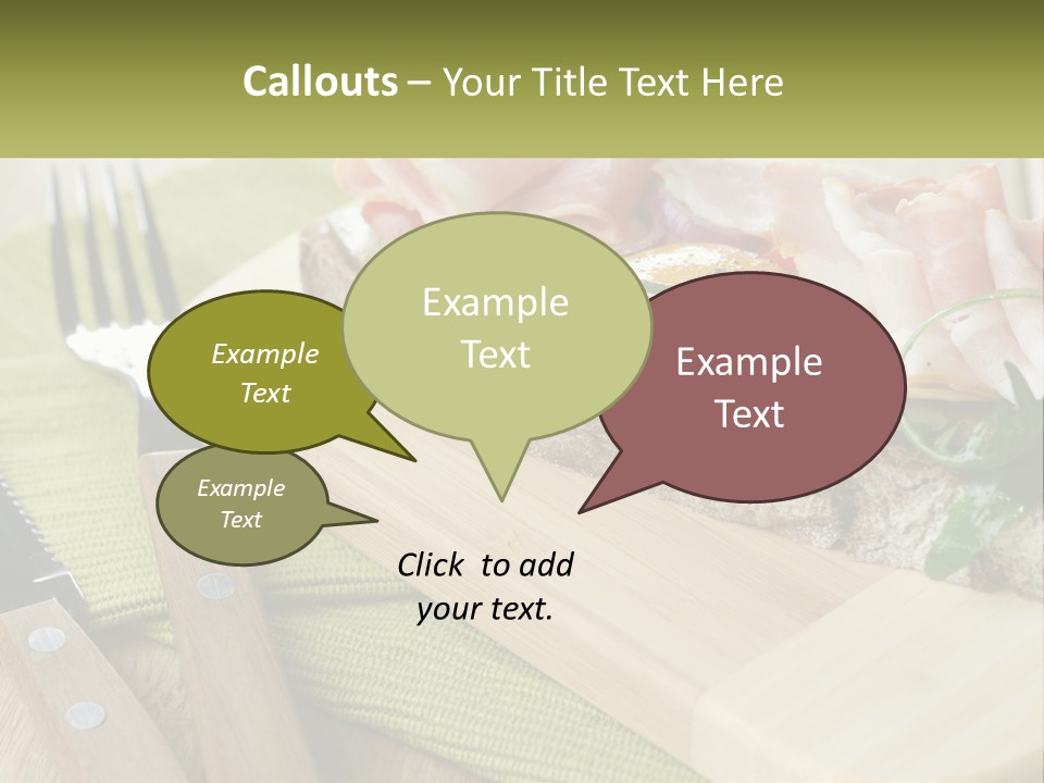 A Plate Of Food With A Knife And Fork PowerPoint Template