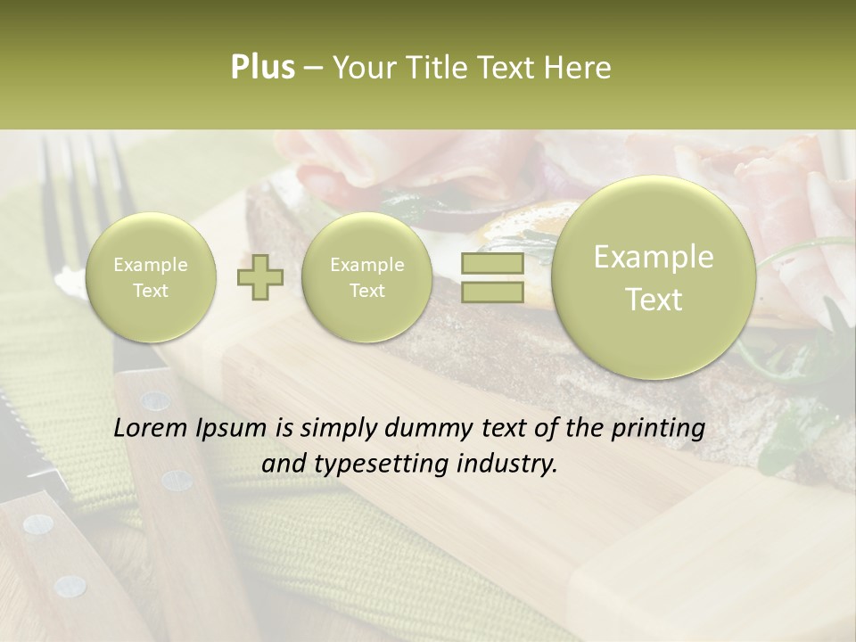 A Plate Of Food With A Knife And Fork PowerPoint Template