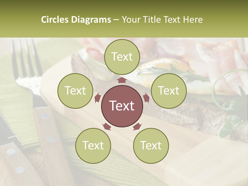 A Plate Of Food With A Knife And Fork PowerPoint Template