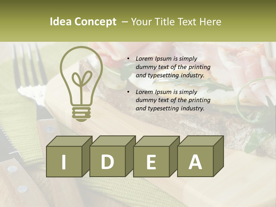 A Plate Of Food With A Knife And Fork PowerPoint Template