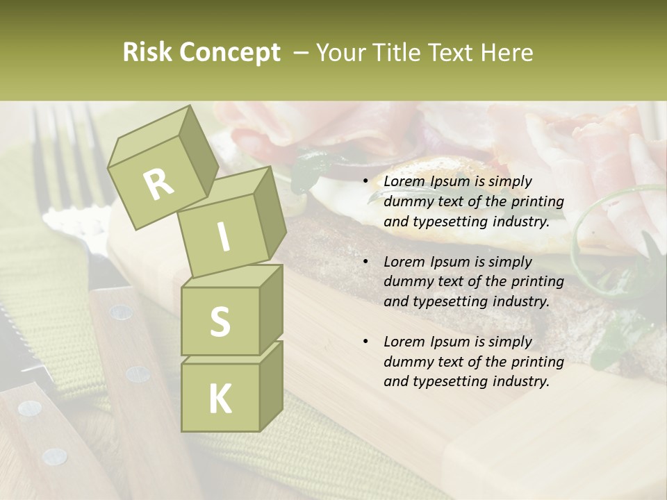 A Plate Of Food With A Knife And Fork PowerPoint Template