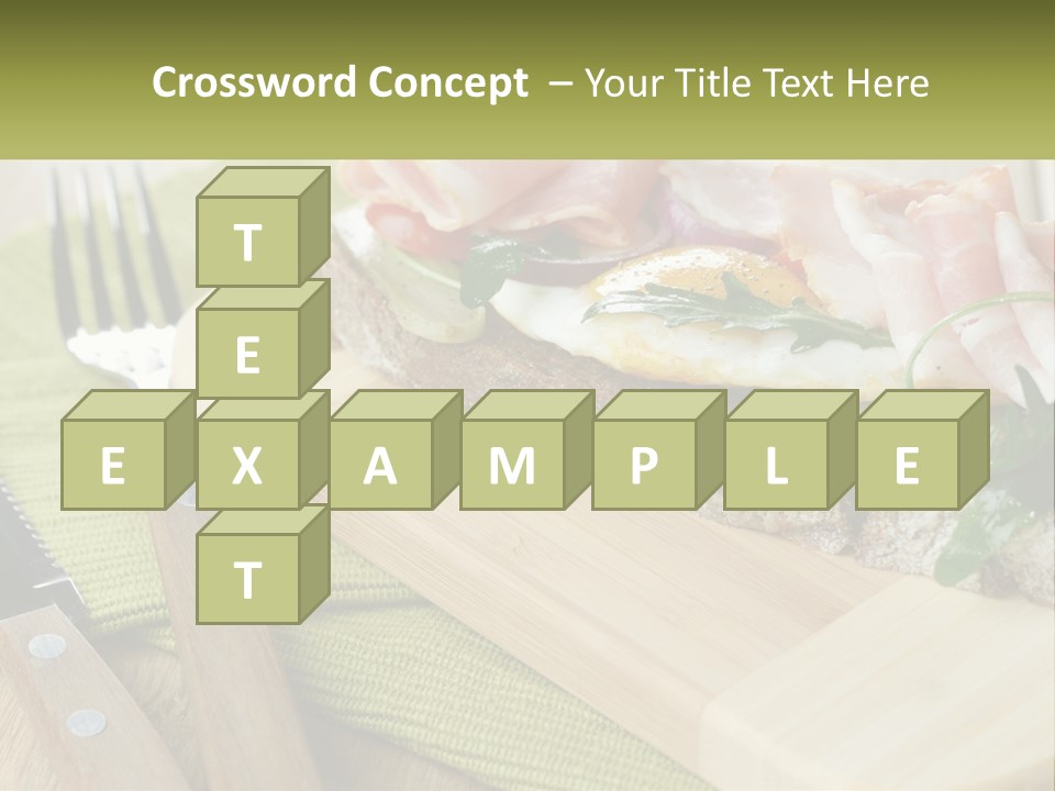 A Plate Of Food With A Knife And Fork PowerPoint Template