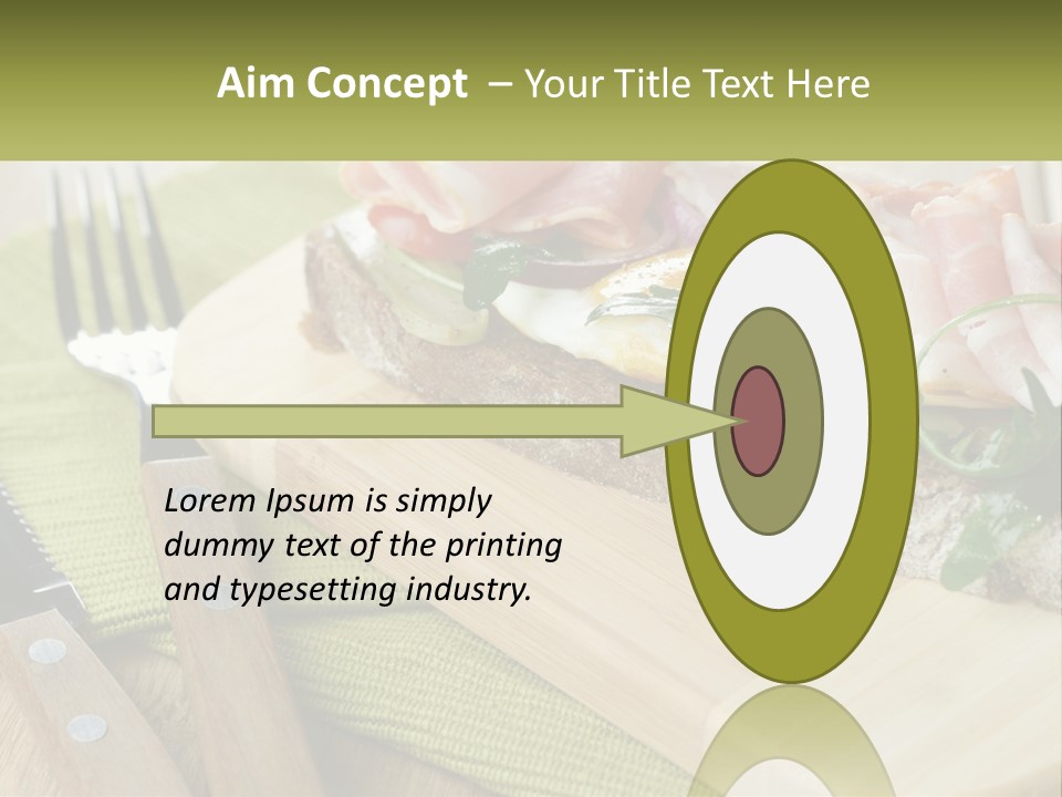 A Plate Of Food With A Knife And Fork PowerPoint Template