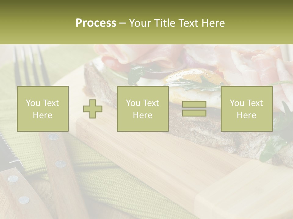 A Plate Of Food With A Knife And Fork PowerPoint Template