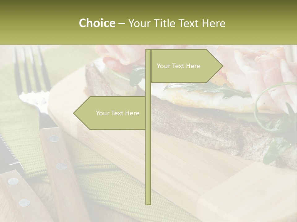 A Plate Of Food With A Knife And Fork PowerPoint Template
