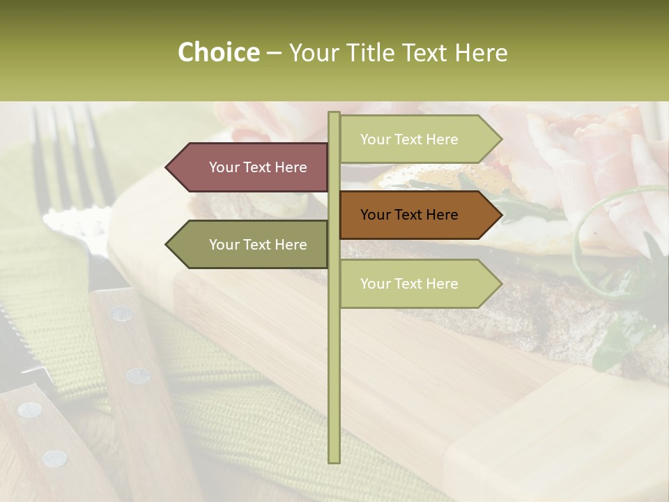 A Plate Of Food With A Knife And Fork PowerPoint Template