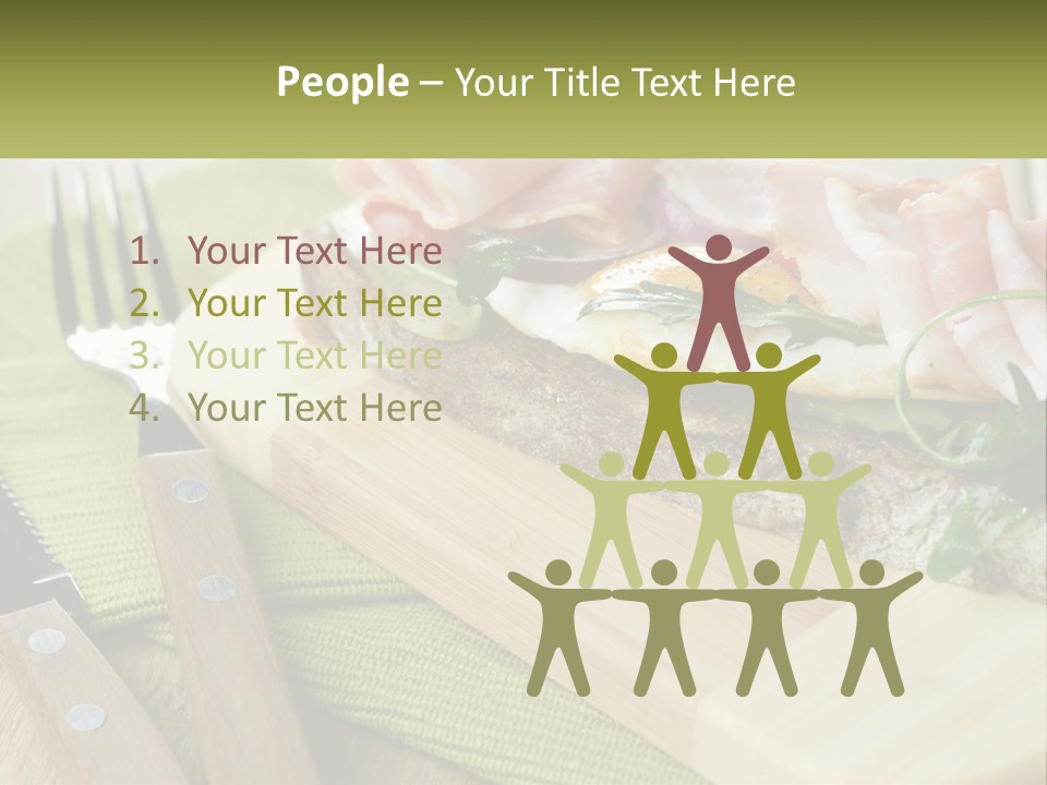 A Plate Of Food With A Knife And Fork PowerPoint Template