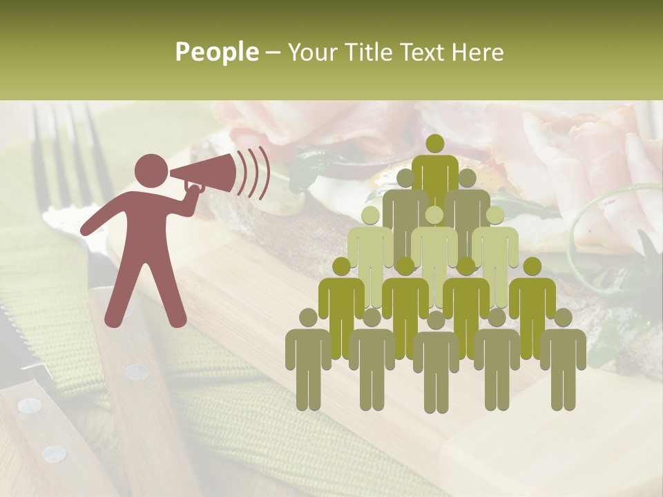 A Plate Of Food With A Knife And Fork PowerPoint Template