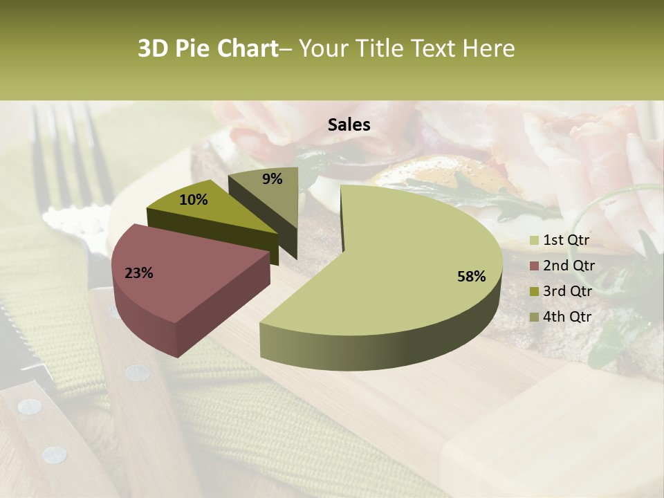 A Plate Of Food With A Knife And Fork PowerPoint Template