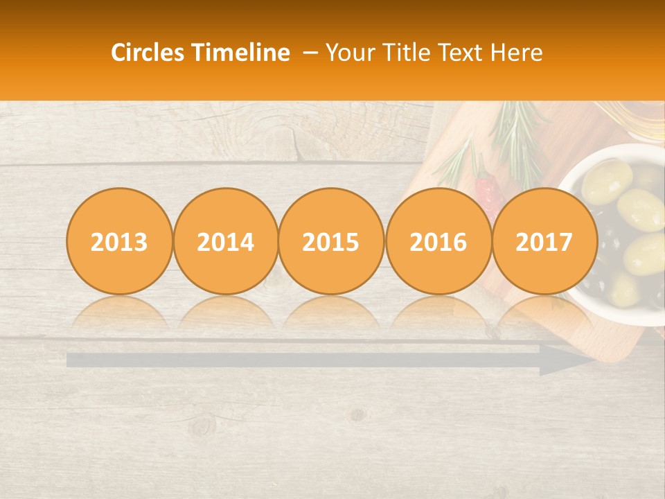 A Wooden Table Topped With Olives And A Bowl Of Olives PowerPoint Template