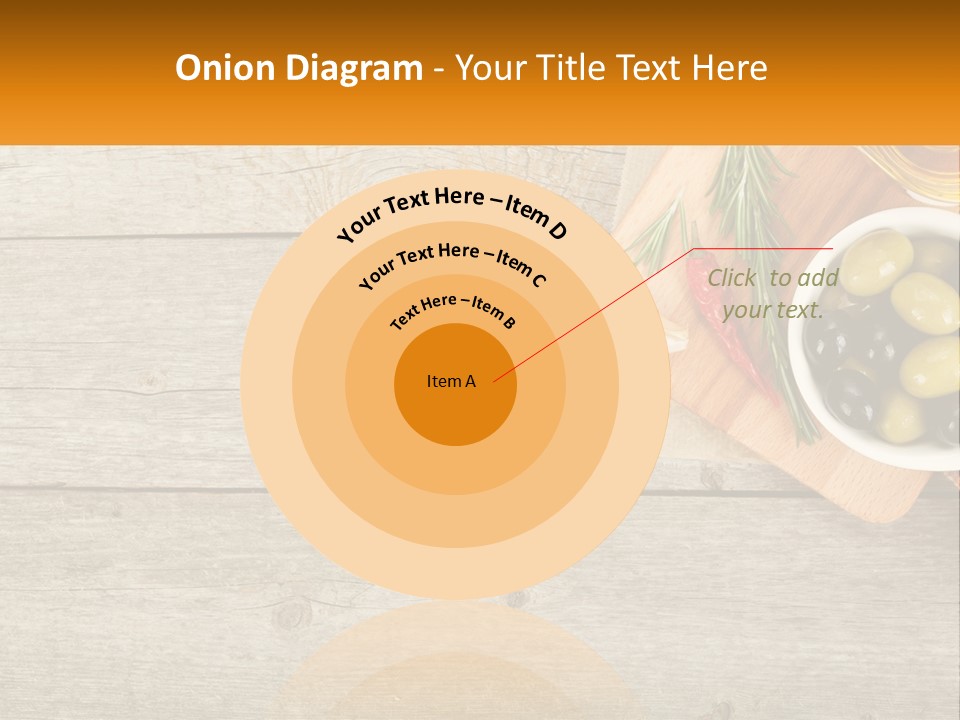 A Wooden Table Topped With Olives And A Bowl Of Olives PowerPoint Template