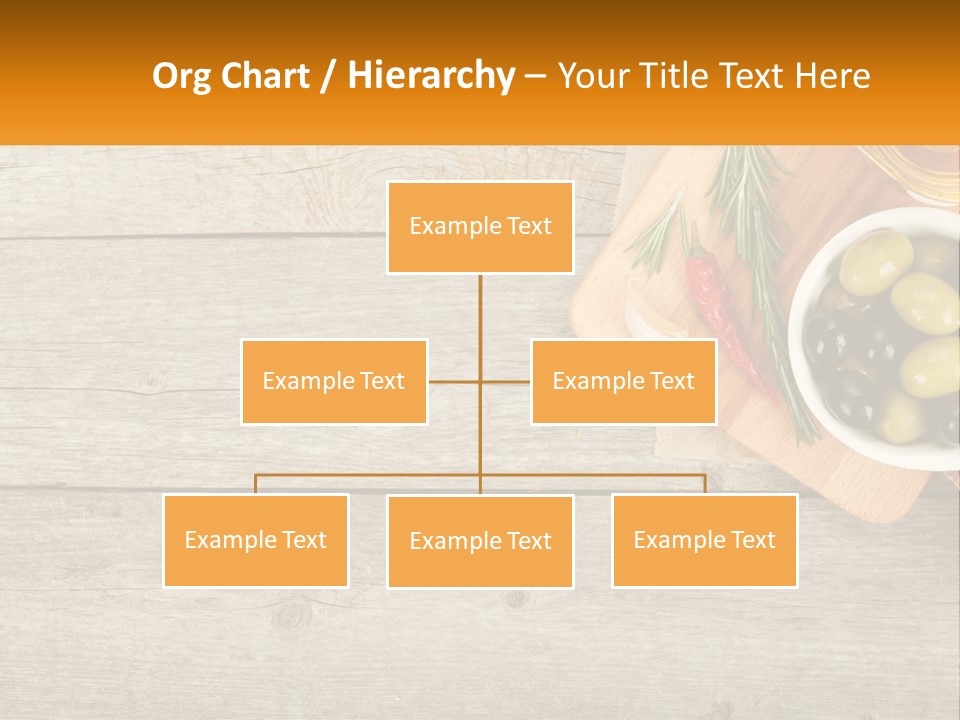 A Wooden Table Topped With Olives And A Bowl Of Olives PowerPoint Template