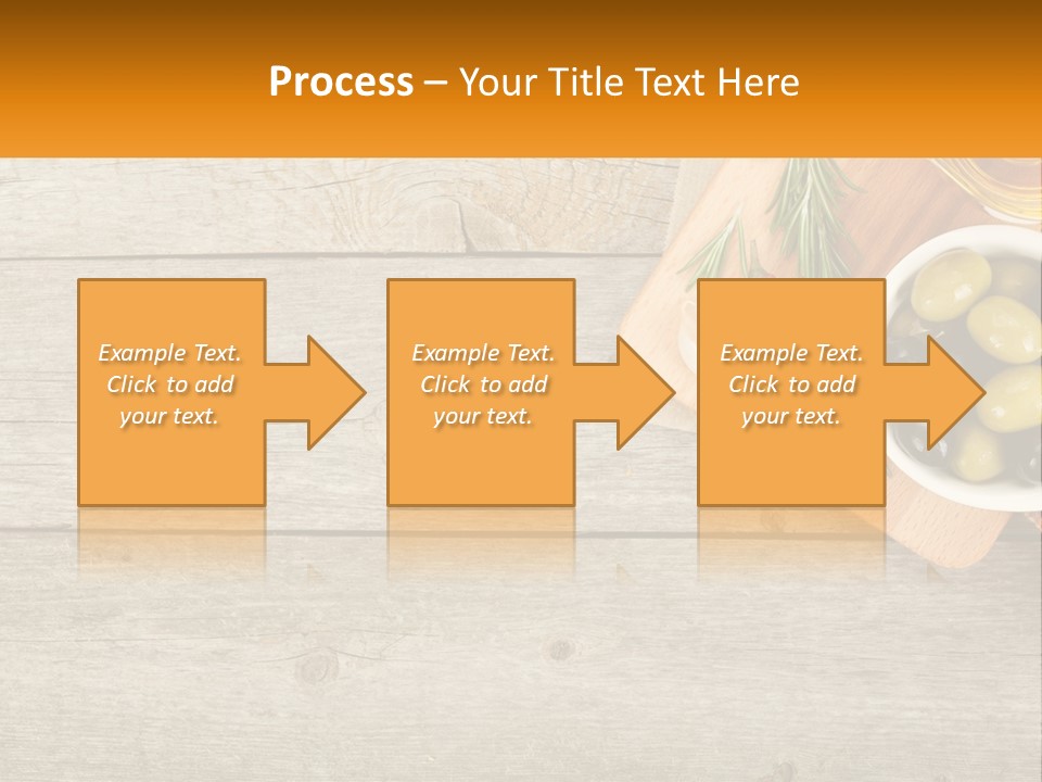 A Wooden Table Topped With Olives And A Bowl Of Olives PowerPoint Template