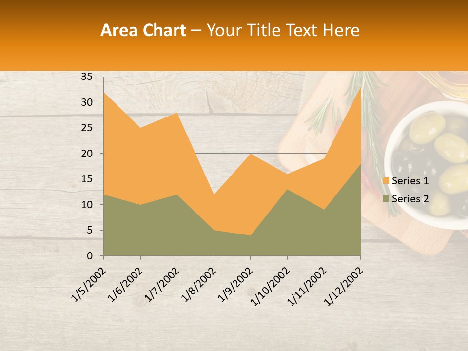 A Wooden Table Topped With Olives And A Bowl Of Olives PowerPoint Template