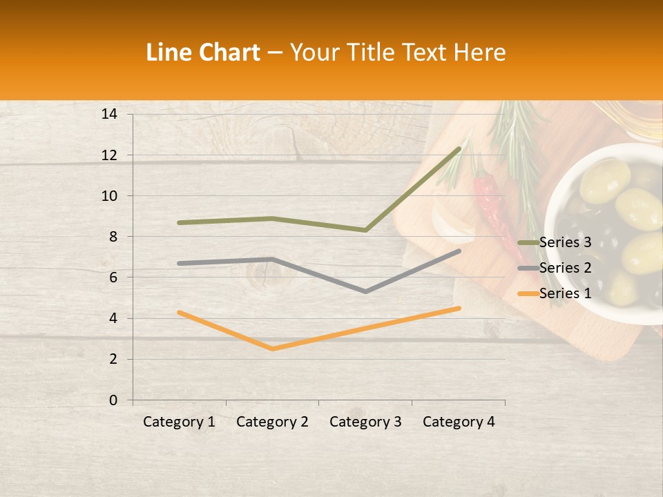 A Wooden Table Topped With Olives And A Bowl Of Olives PowerPoint Template