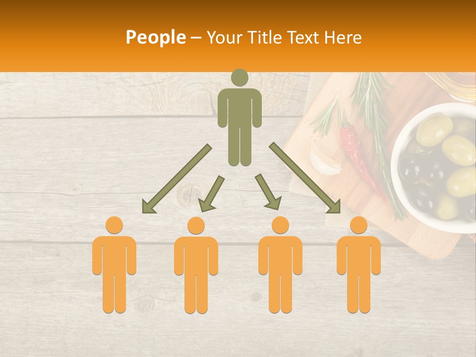 A Wooden Table Topped With Olives And A Bowl Of Olives PowerPoint Template