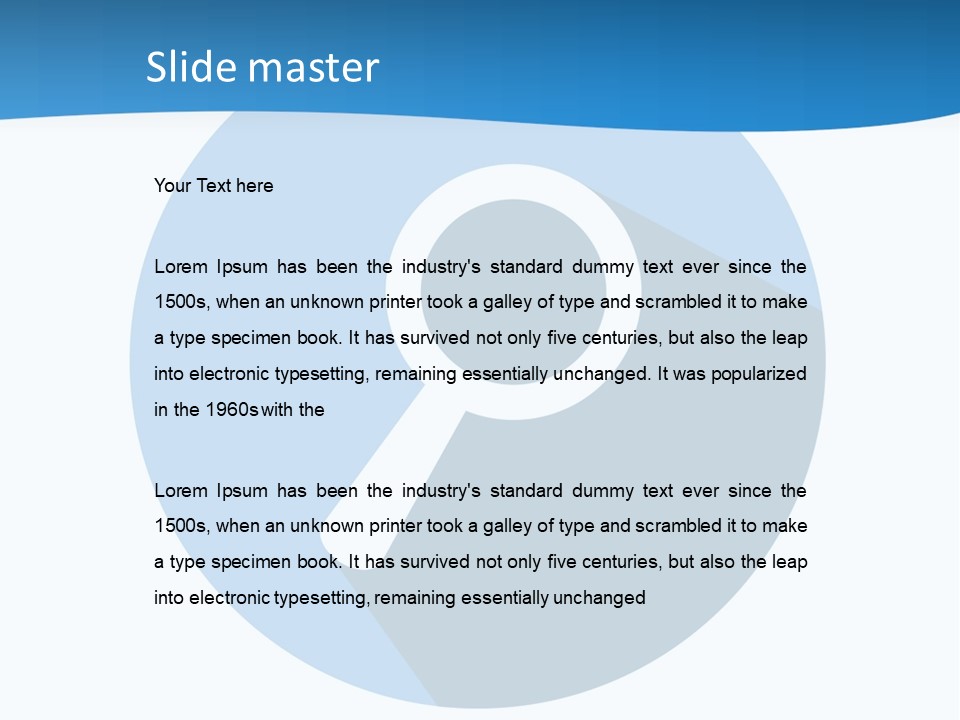 A Blue Circle With A Magnifying Lens On It PowerPoint Template