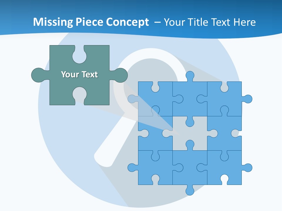 A Blue Circle With A Magnifying Lens On It PowerPoint Template