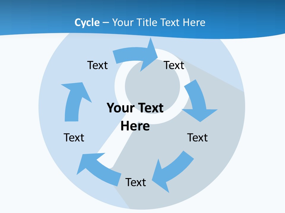 A Blue Circle With A Magnifying Lens On It PowerPoint Template