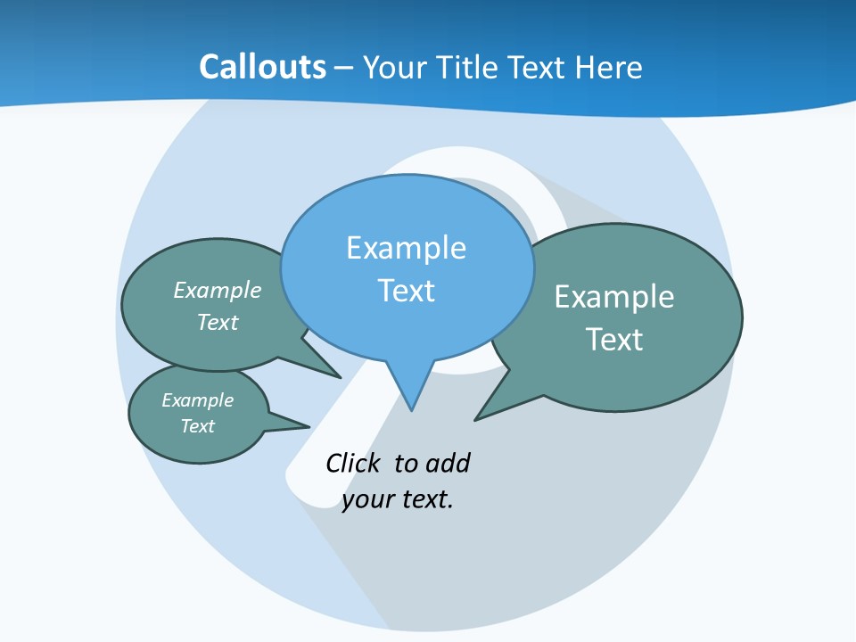 A Blue Circle With A Magnifying Lens On It PowerPoint Template