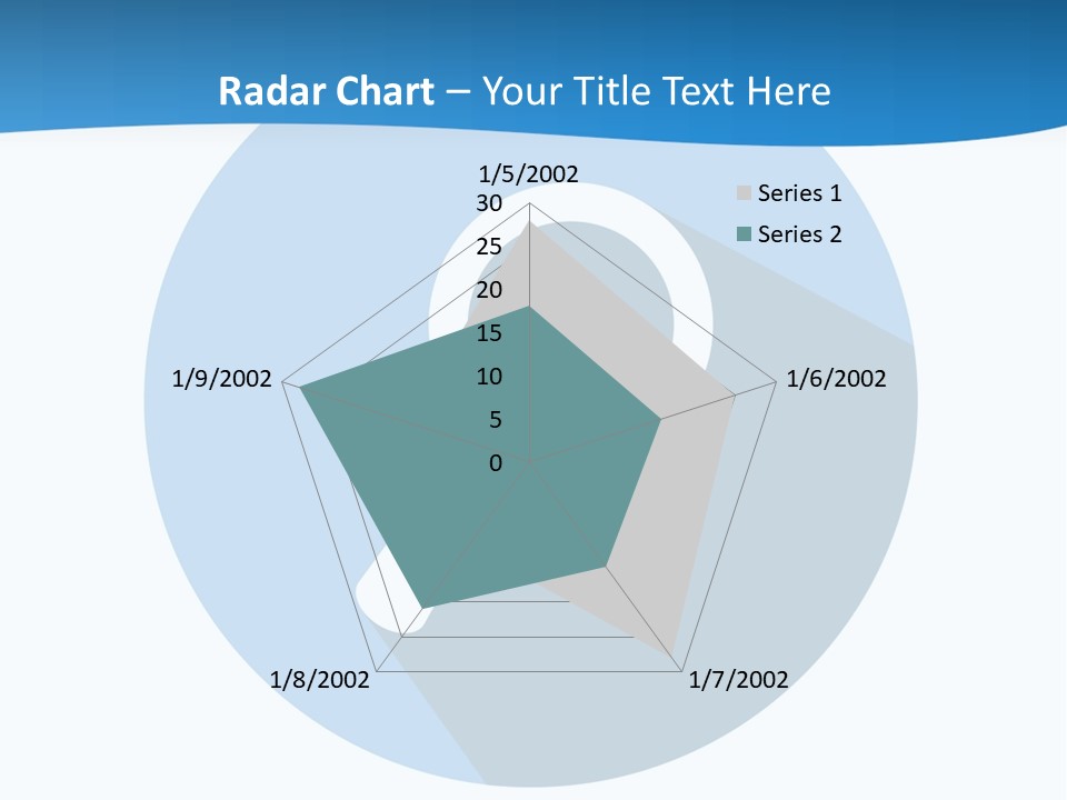 A Blue Circle With A Magnifying Lens On It PowerPoint Template