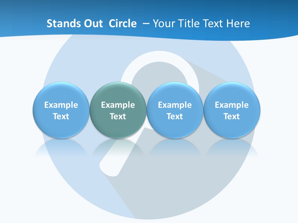 A Blue Circle With A Magnifying Lens On It PowerPoint Template