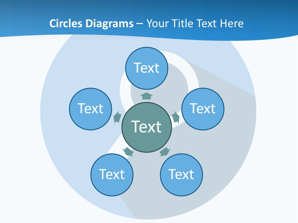 A Blue Circle With A Magnifying Lens On It PowerPoint Template