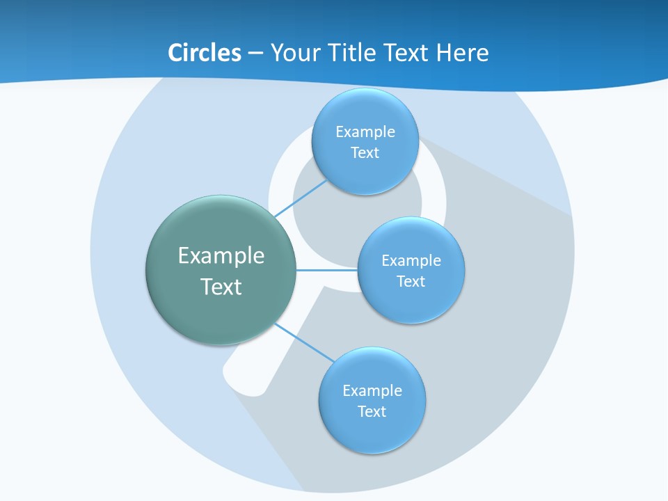 A Blue Circle With A Magnifying Lens On It PowerPoint Template