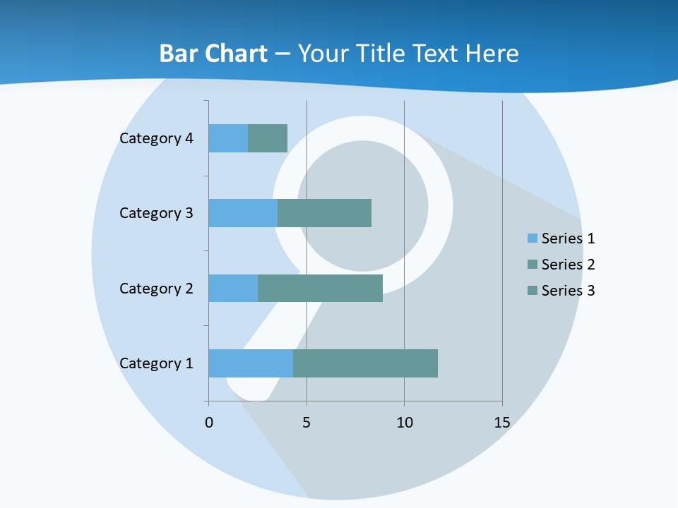 A Blue Circle With A Magnifying Lens On It PowerPoint Template