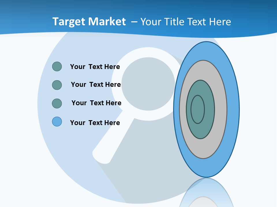 A Blue Circle With A Magnifying Lens On It PowerPoint Template