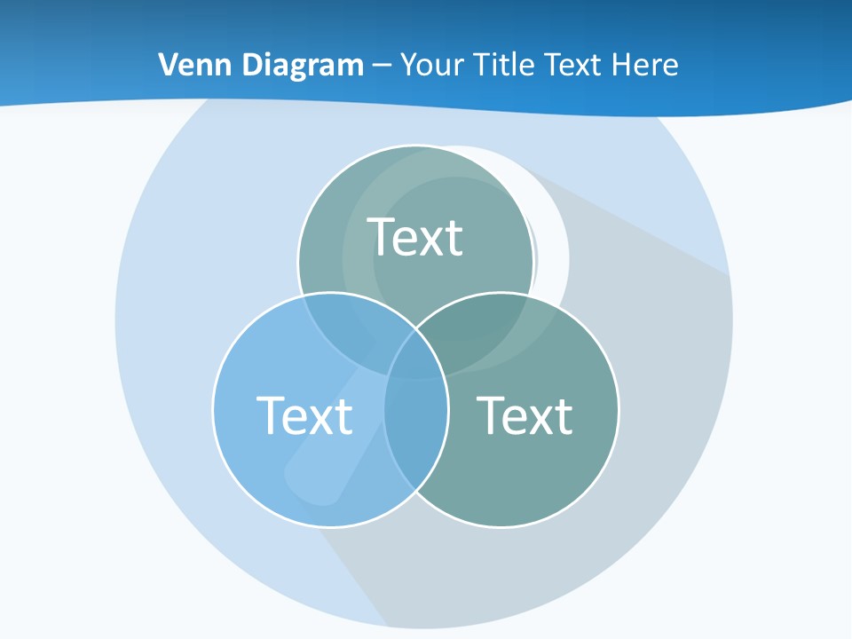A Blue Circle With A Magnifying Lens On It PowerPoint Template