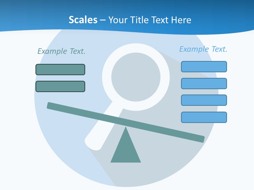 A Blue Circle With A Magnifying Lens On It PowerPoint Template