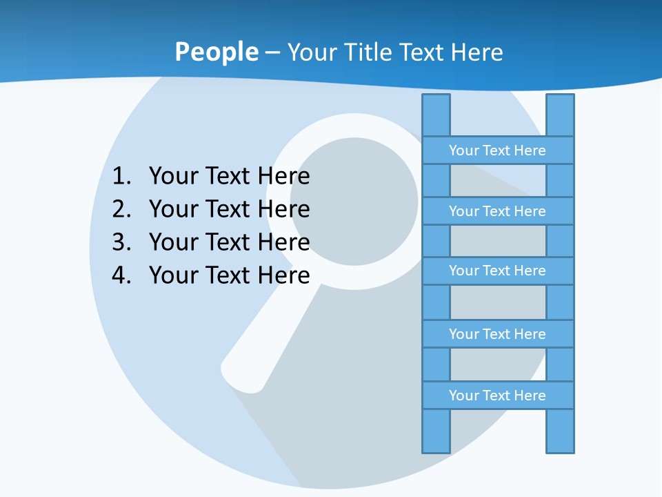 A Blue Circle With A Magnifying Lens On It PowerPoint Template
